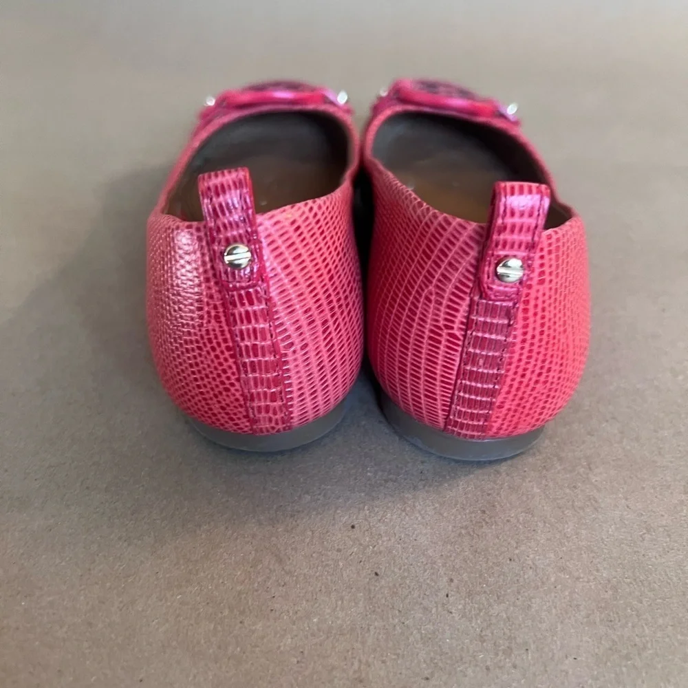 Tory Burch Mini Miller Ballet Flat Melon Micro Tejus Lizard embossed women's 5M